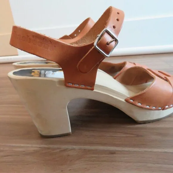 SWEDISH HASBEENS Leather Wooden Clogs 9.5-10 / NEED GONE! Make offer - Picture 11 of 15